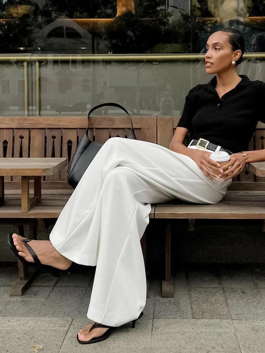 High-Waisted Tailored Trousers by  Nine Fires 